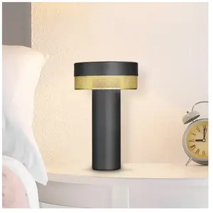 HELL Lampe à poser LED rechargeable, hauteur 24cm, noir/or pas cher