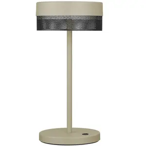 HELL Lampe à table LED Mesh rechargeable, hauteur 30cm sable/noir pas cher