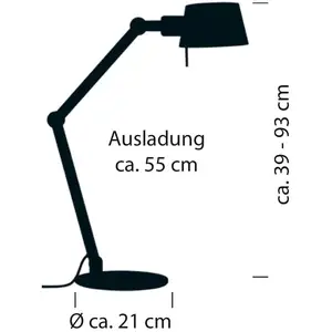 HELL Lampe de bureau Medo, sable, hauteur 93 cm, E27 pas cher