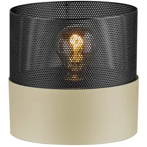 HELL Lampe à poser Mesh E27, hauteur 18 cm, sable/noire pas cher