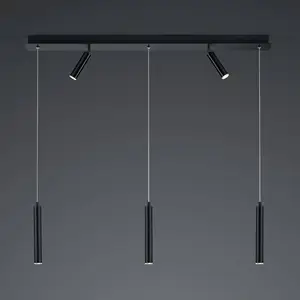HELL Suspension LED Tom, à 5 lampes, noire pas cher