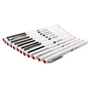 aucune 12 Stylos Fineliner - Rouge pas cher