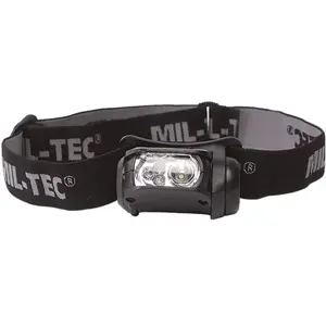 Mil-Tec Lampe frontale LED 4 couleur noir - Miltec Noir pas cher