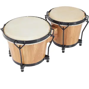 GEWA, Bongo, Naturel, Diamètre 6" + 7", Cerclages traditionnels, Accastillage noir, Peau naturelle pas cher