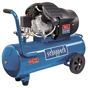 Comparateur de prix : Compresseur à 2 cylindres lubrifié 50L 2200W 10bars HC53DC Scheppach