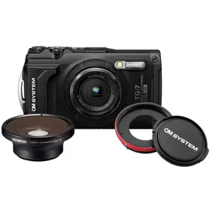 OM SYSTEM<br/>TG7 NOIR + CLA-T01 + FCON-T01 pas cher