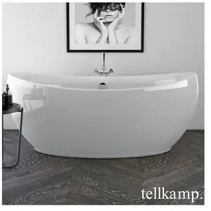 Tellkamp Spirit Baignoire balnéo ovale en îlot, W100-083-0B-AUF/CR,
