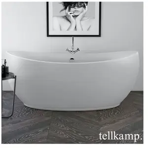 Tellkamp Spirit Baignoire balnéo ovale en îlot, W100-083-S0-AUF/CRWM,