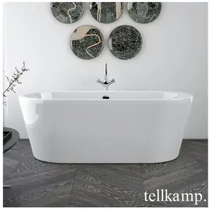 Tellkamp Easy Baignoire balnéo ovale en îlot, W100-076-SB-AUF/CR,