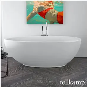 Tellkamp Neon Baignoire balnéo ovale en îlot, W100-089-0B-AUF/CRWM,
