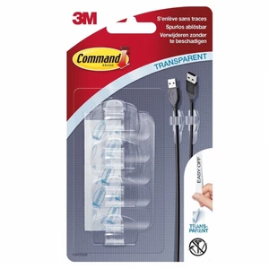 Clips transparent pour câble avec languettes adhésives x4 3M Command pas cher