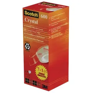 Comparateur de prix : 3M Scotch adhésif Cristal Clear 600, 19 mm x 33 m, 7+1