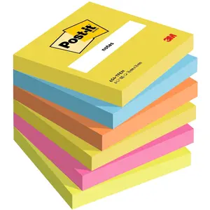 Post-it 3M Professeur Rainbow lot 654TFEN, 70x 70 mm, 6 coul pas cher