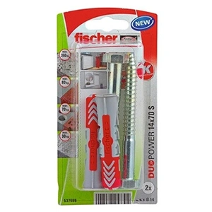 fischer - Cheville tous matériaux DuoPower 14x70 avec vis/Blister de 2 pas cher