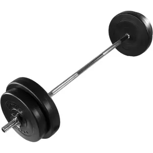 Comparateur de prix : MOVIT Haltère long de 30 kg - 121,5 cm (2 x 5 kg + 2 x 7,5 kg)