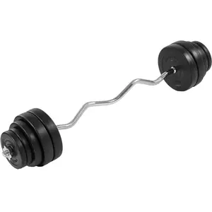 MOVIT Set d'haltères 35 kg avec barre curl 120 cm