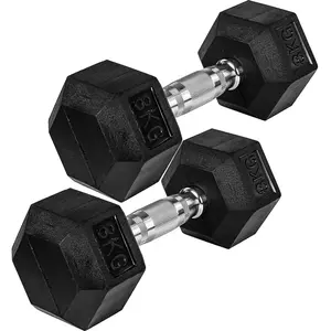 Movit® haltère hexagonal, Dumbbells en fonte avec revêtement caoutchou... pas cher