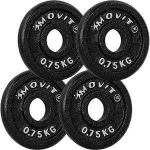 Comparateur de prix : MOVIT Lot de 4 disques en fonte de 0,75 kg - 3 KG - NOIR