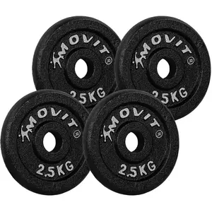 Comparateur de prix : Lot de 4 disques en fonte de 2,5 kg - 10 KG - NOIR - MOVIT