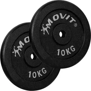 Comparateur de prix : MOVIT® Lot de 2 disques en fonte de 10 kg - 20 KG - NOIR