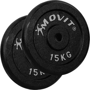 Comparateur de prix : MOVIT® Lot de 2 disques en fonte de 15 kg - 30 KG - NOIR