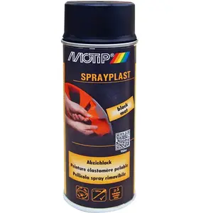 Aérosol Élastomère Pelable Sprayplast Peinture, Noir Mat Motip 400 Ml