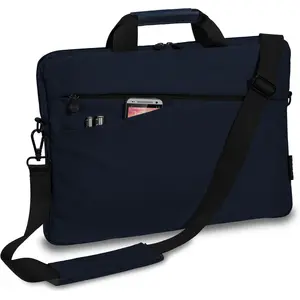 PEDEA Sacoche pour ordinateur portable Fashion Sacoche pour notebook jusqu'à 17,3 pouces (43,9 cm) Sacoche à bandoulière rembourrée, bleu/noir pas cher