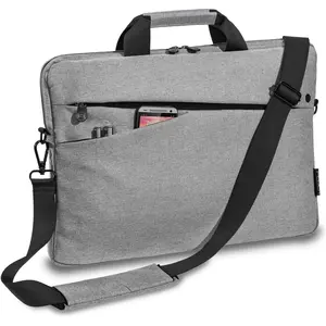 PEDEA Sacoche pour ordinateur portable Fashion Sacoche pour notebook jusqu'à 15,6 pouces (39,6 cm) Sacoche à bandoulière rembourrée, gris/noir pas cher