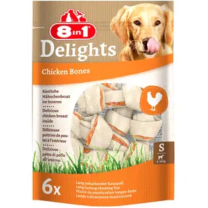 Comparateur de prix : 210g 8in1 Delights, poulet, os à mâcher taille S, (6 os) - Friandises pour chien
