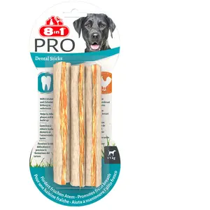 Comparateur de prix : 3x75g 9 bâtonnets Pro Dental Bâtonnets à mâcher poulet 8in1 - Friandises pour Chien