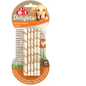 8in1 Delights Bâtonnets torsadés poulet pour petit chien - 10 bâtonnets pas cher