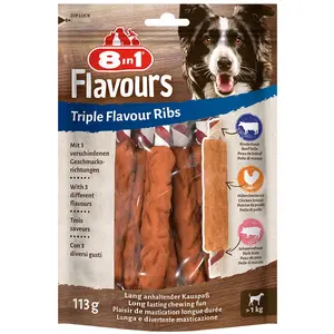 Comparateur de prix : 8in1 tripleflavour ribs 113g pour chien