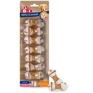 Comparateur de prix : 8in1 8in1 - Friandises Os À Mâcher Triple Flavour X7 Pour Chien - Xs