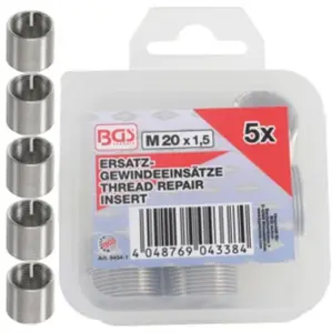 Douilles filetées de rechange - BGS - M20 x 1,5 mm - 5 pièces - 20 mm - 80 g pas cher