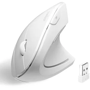 perixx PERIMICE-713W Souris Verticale Ergonomique sans Fil 2,4 GHz avec récepteur USB, Interrupteur, Design à 6 Boutons, 3 Niveaux de DPI, pour droitier, Blanche