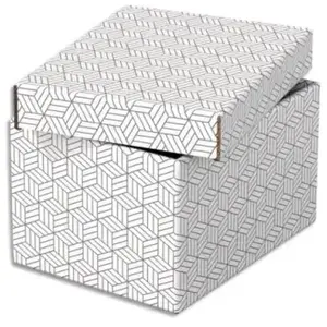 Comparateur de prix : Boîtes de rangement Accueil - ESSELTE - Format S - Blanc - Carton - x3
