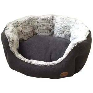 Comparateur de prix : Nobby Cacho Lit Confort Ovale pour Chien Gris Foncé 55 x 50 x 21 cm