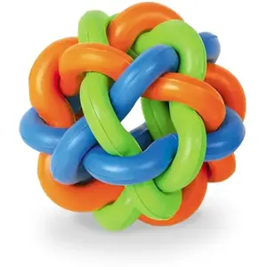 Nobby Balle Tressée en Caoutchouc Jouet pour Chien Multicolore 9,5 cmVendu parrakuten