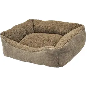 Comparateur de prix : Lit pour chien Nobby Pet Komfortbett Eckig Classic Teddy Marron 50x40x...