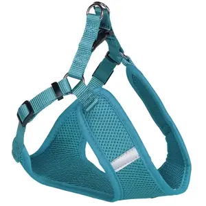 Nobby Harnais « Mesh Reflect » Turquoise B : 20 mm ; L : 58-69 cm + 54 cm pas cher