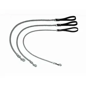 Nobby Professional Laisse Chaîne pour Chien Noir-Brun 110 cm pas cher
