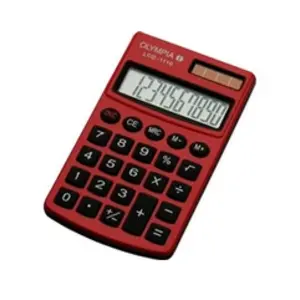 OLYMPIA LCD1110R - Calculatrice Rouge - Ecran 10 chiffres - Double Alimentation pas cher