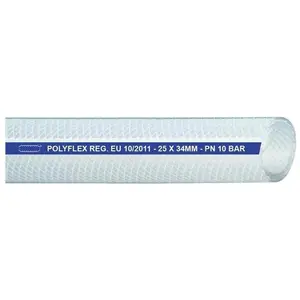 Teguma Tuyau d'air comprimé POLYFLEX Ø intérieur 51,0 mm Ø extérieur 64,0 mm Longueur 25 m Transparent Épaisseur de paroi 6,5 mm pas cher
