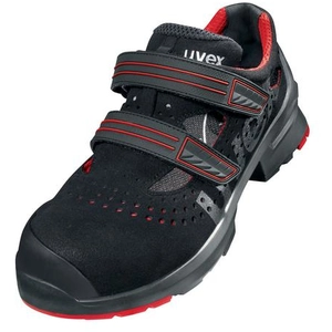uvex 1 Sandales S1P noir, rouge largeur 11 Gr. 45 pas cher