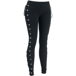 Gothicana by EMP Femme Leggings Noirs avec laçage XL pas cher