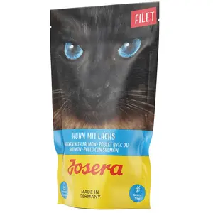 16x70g Josera Filet poulet, saumon - Pâtée pour chat pas cher