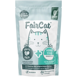 16x85g Green Petfood FairCat Sensitive - Pâtée pour chat pas cher
