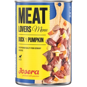 6x800g Josera Meatlovers Menu canard, potiron - Pâtée pour chien pas cher