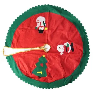 OEM Jupe de sapin de noël tapis couvre pied - Bonhomme de neige, Rouge&Vert 90CM