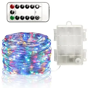 OEM Guirlande Lumineuse 10M avec 100 Micro LED et 8 modes télécommande, Décoration LED Romantique pour Noël Soirée Maison Jardin, Coloré [Batterie alimenté] pas cher